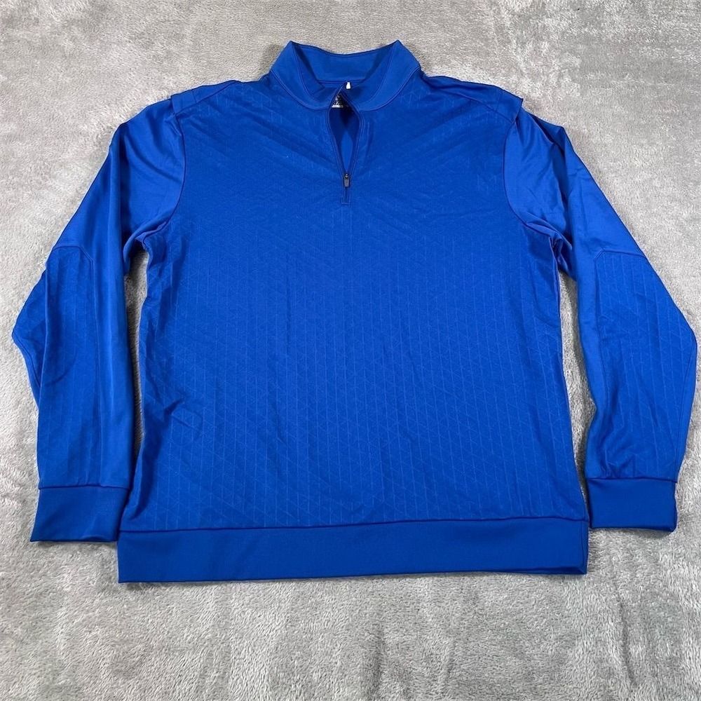 Nike Golf Tour Performance Jacket Men's Large Blue Geometric 1/4 Zip Long Sleeve
